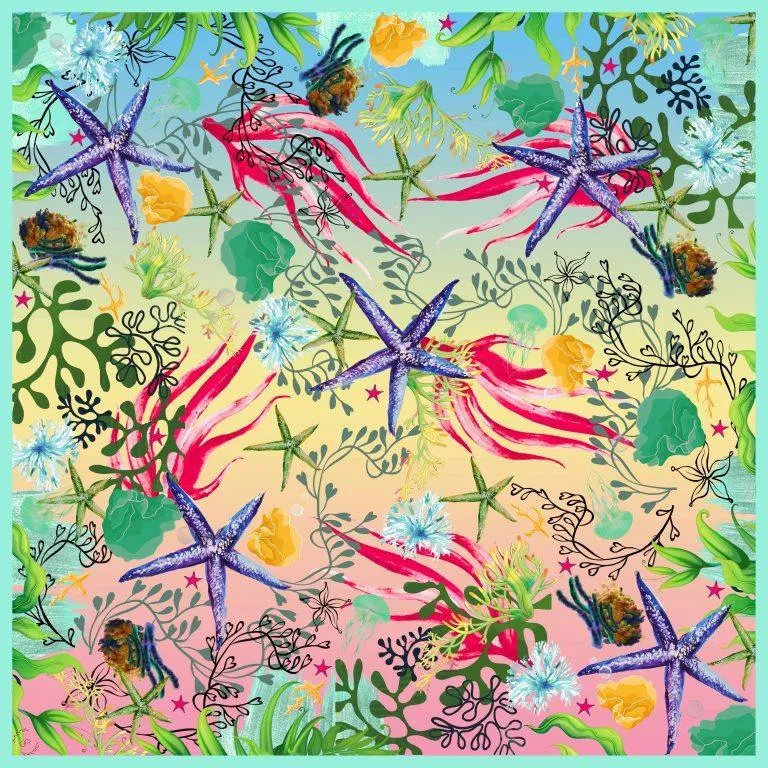 Samara Coral reef pastels  SH170-1 90cm