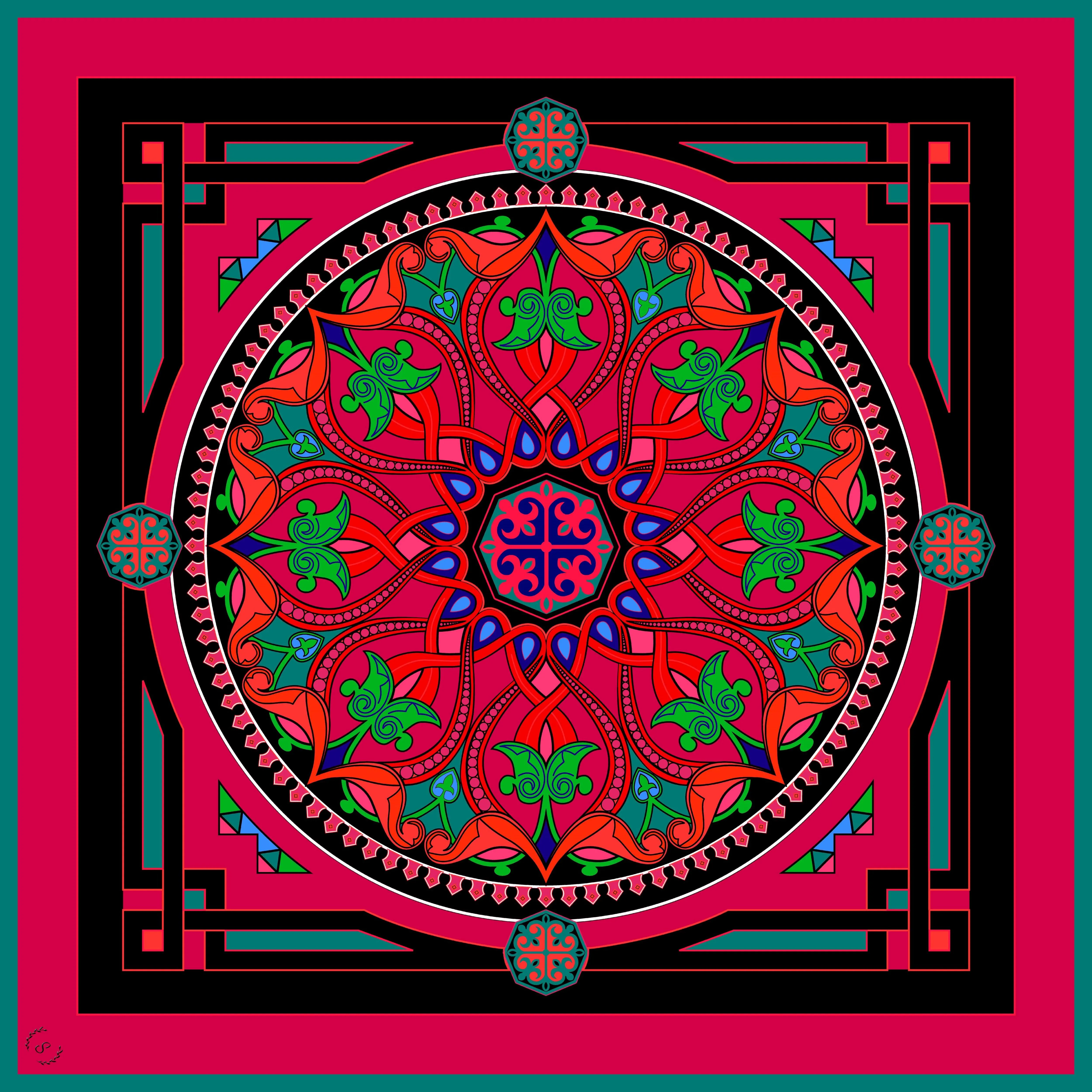 Samara Flower Dial Cerise SH550-2 90cm