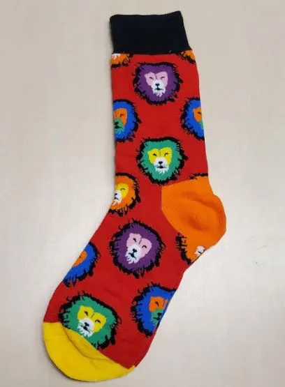 SF206 Red Colorful Lion Socks