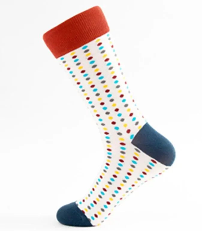 SF947 White Colorful Polka Dot Socks