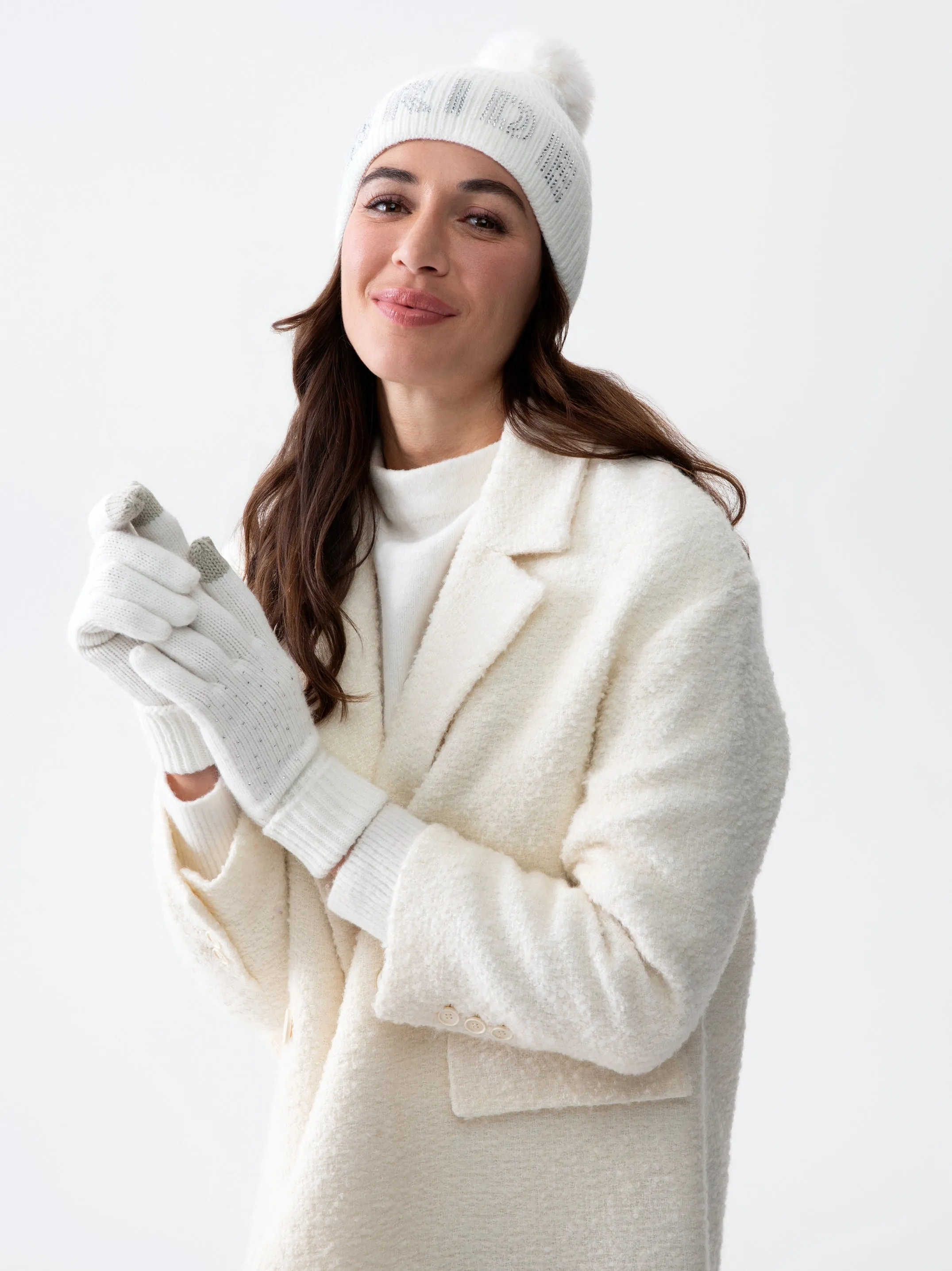 Shiraleah Natalia Touchscreen Gloves, Ivory