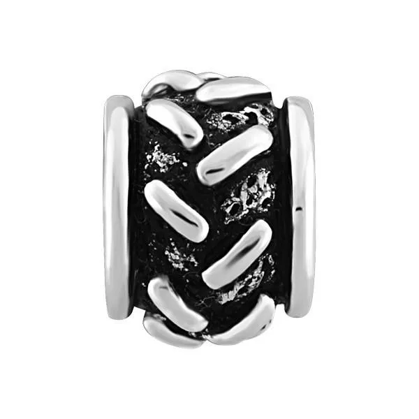 Silver Patterned Bead