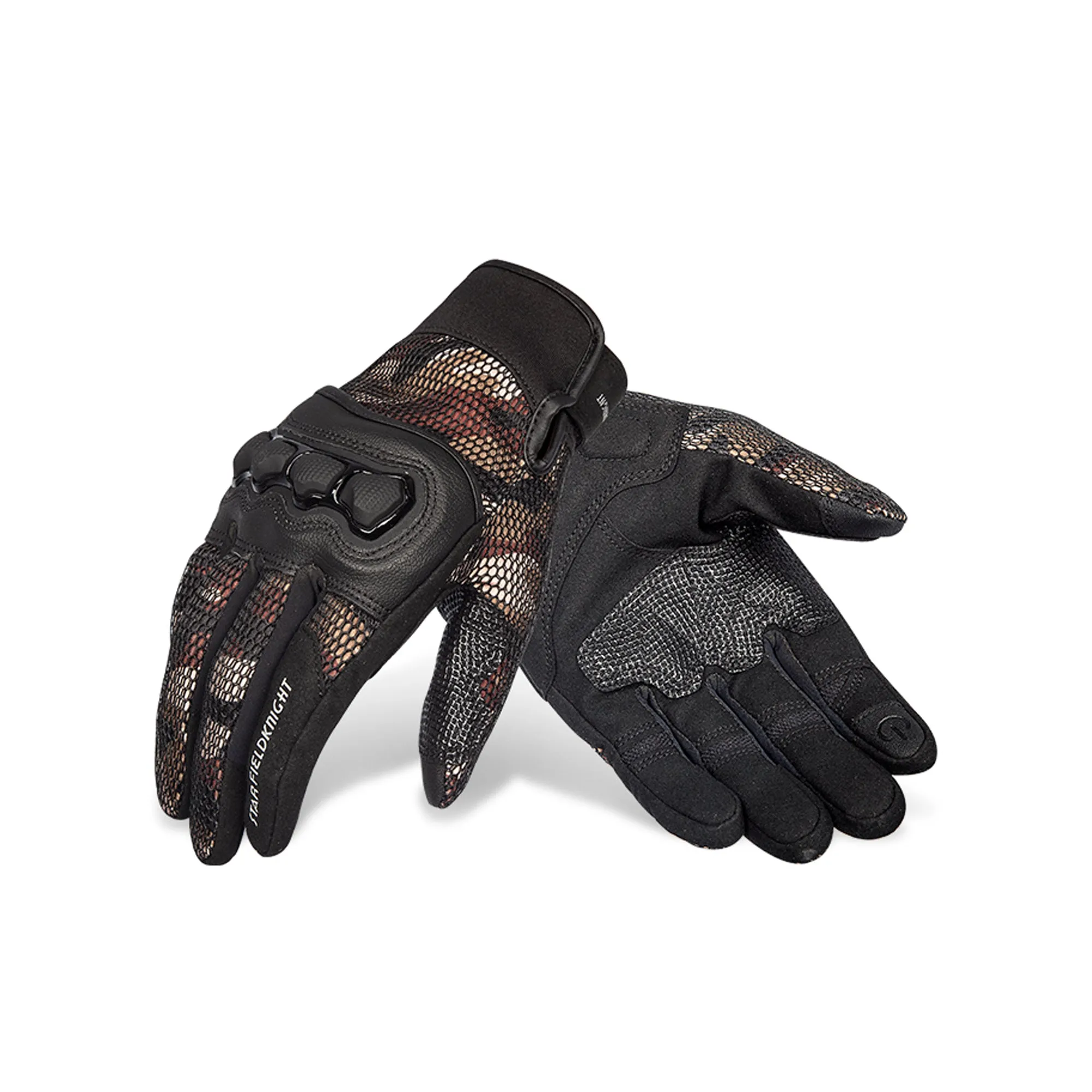 SKG Brown Motorcycle Full Finger Touch Screen Outdoor Riding Protection Gloves – 863421