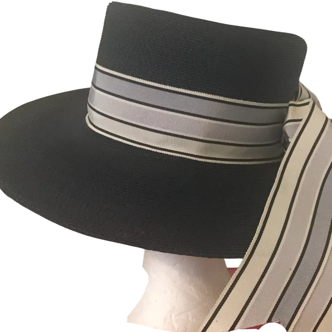 Vintage 1960s Mr. John Blue Straw Sun Hat [RARE]