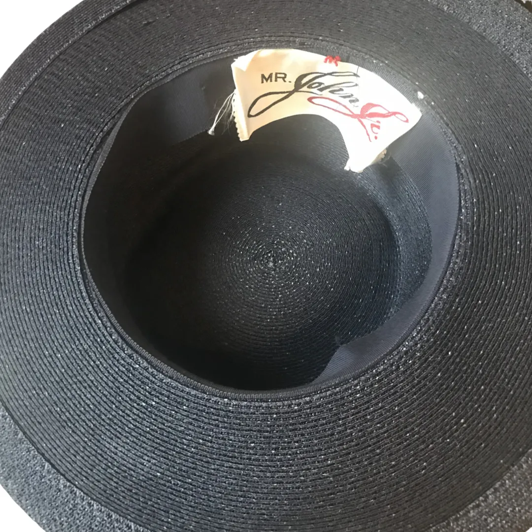 Vintage 1960s Mr. John Blue Straw Sun Hat [RARE]