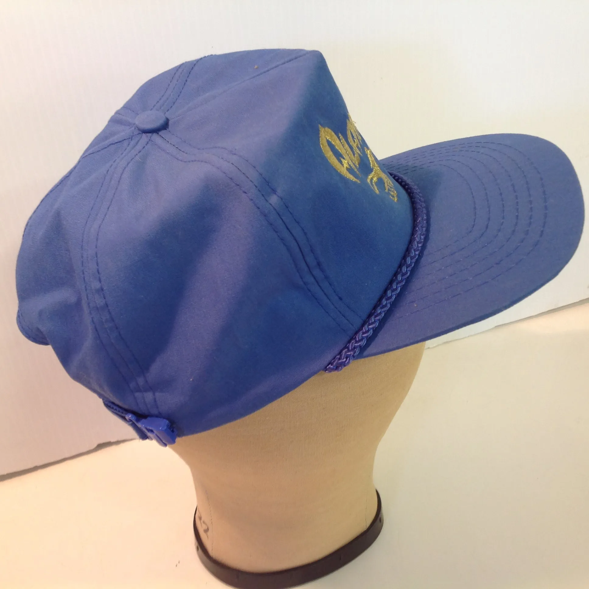 Vintage Aladdin Casino Las Vegas Souvenir Blue Rope Brim Baseball Cap with Tags
