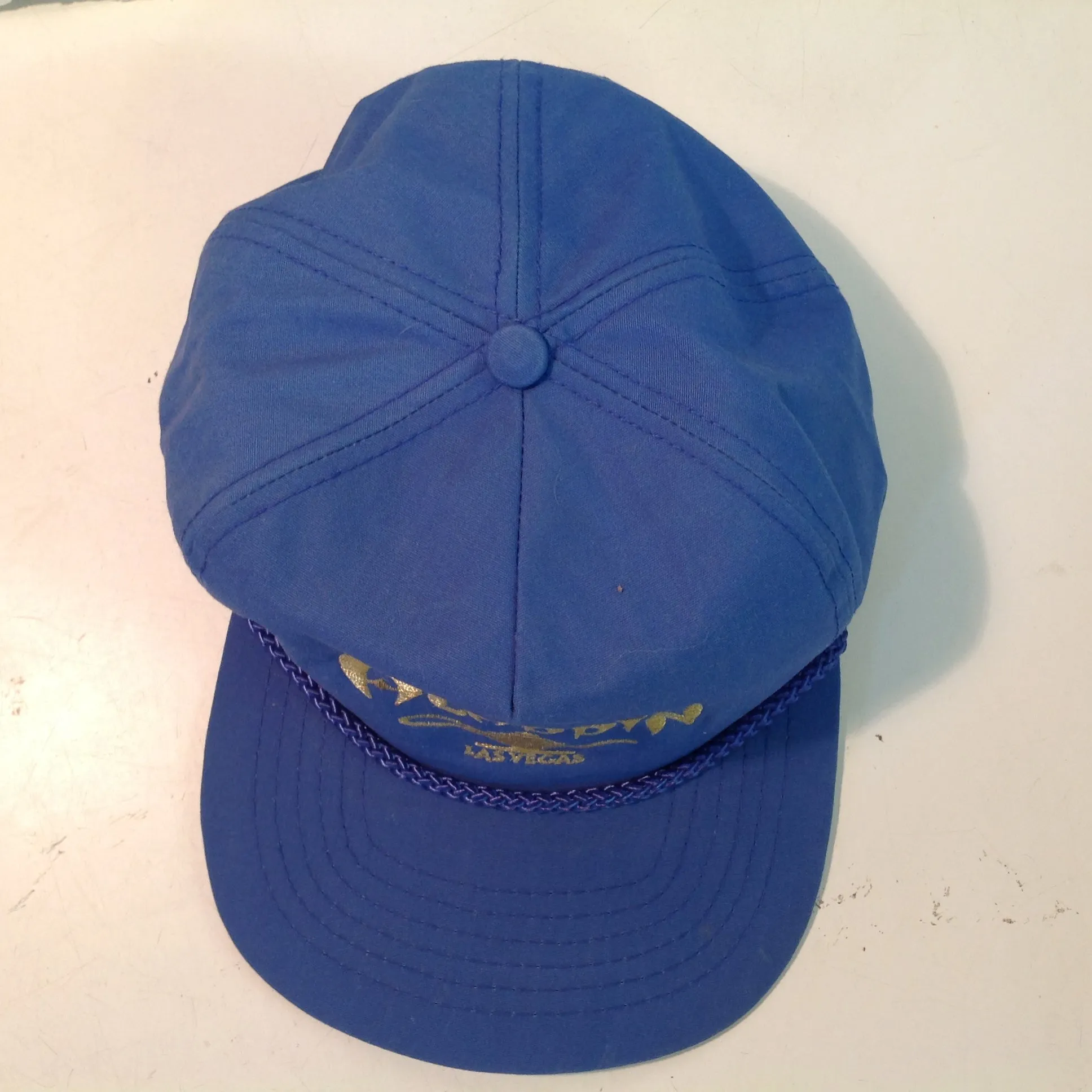 Vintage Aladdin Casino Las Vegas Souvenir Blue Rope Brim Baseball Cap with Tags