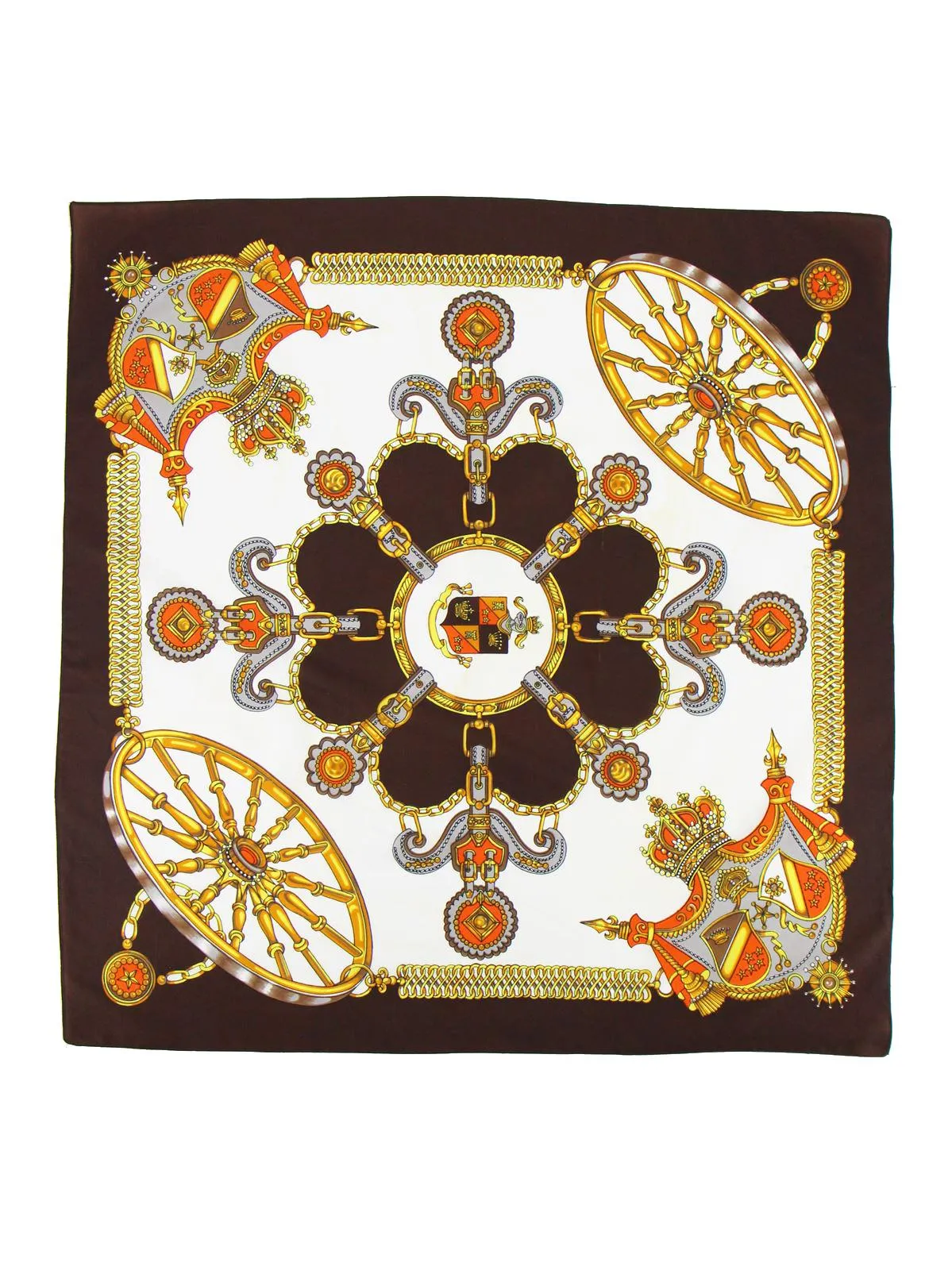 Vintage Jewelled Insignia Patterned Scarf