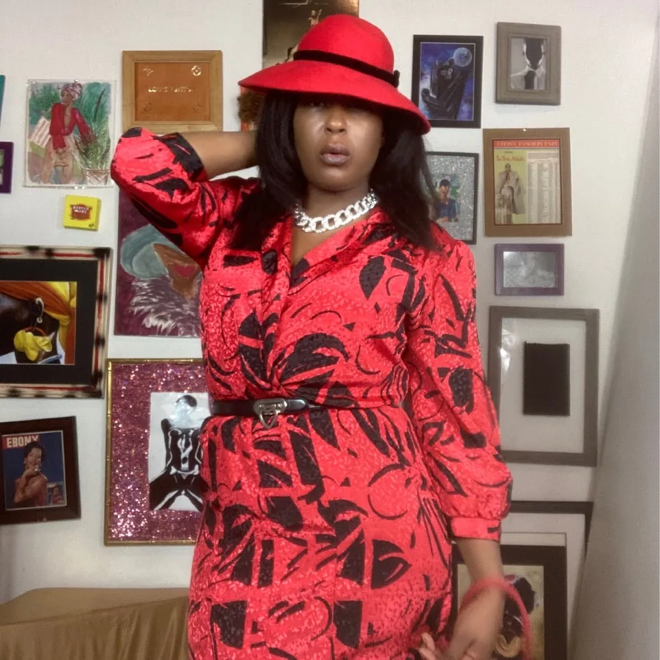 Vintage Red Wool Fedora