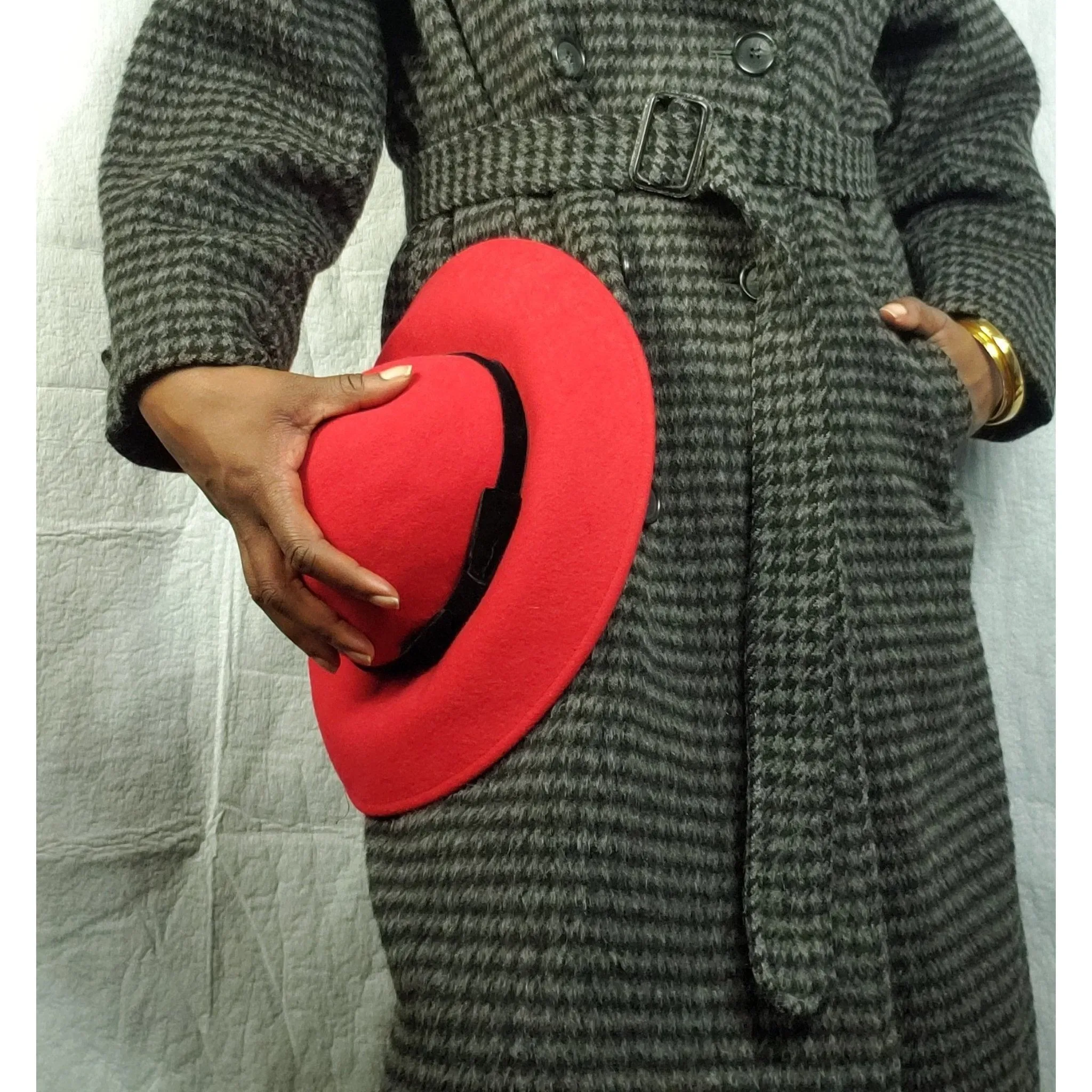Vintage Red Wool Fedora