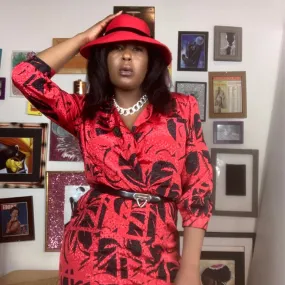 Vintage Red Wool Fedora