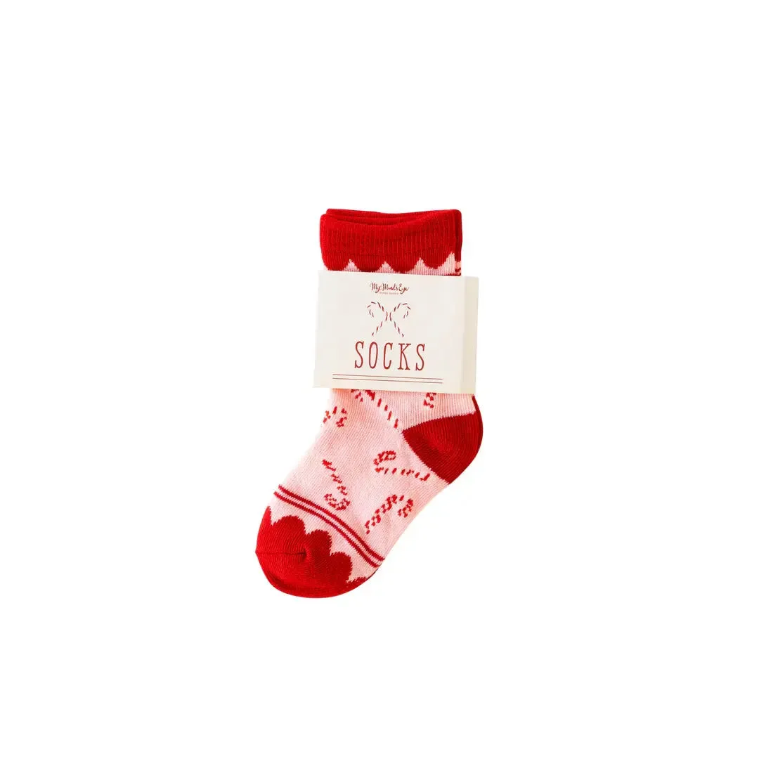 Whimsy Candy Cane Socks