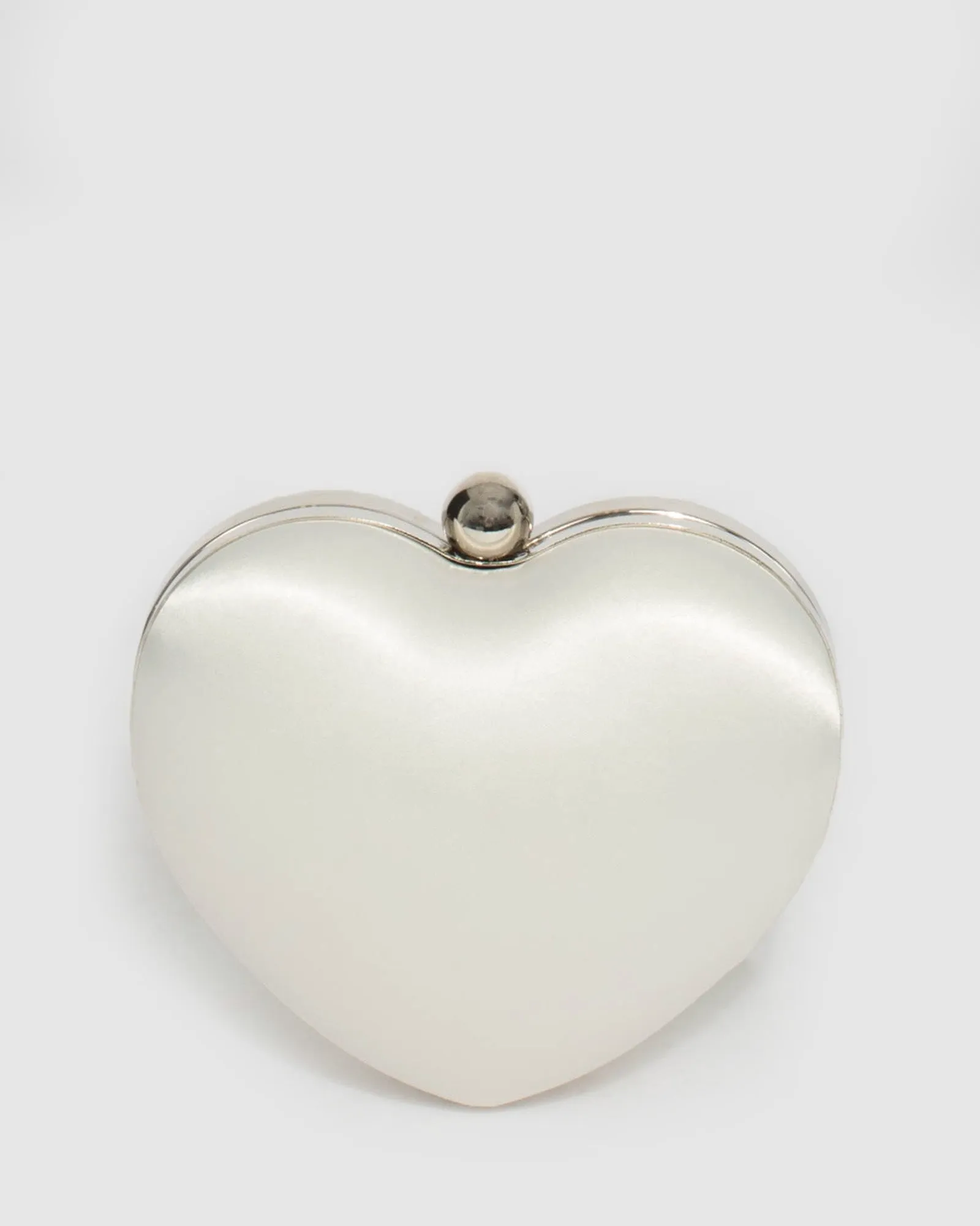 White Heart Hardcase Clutch Bag
