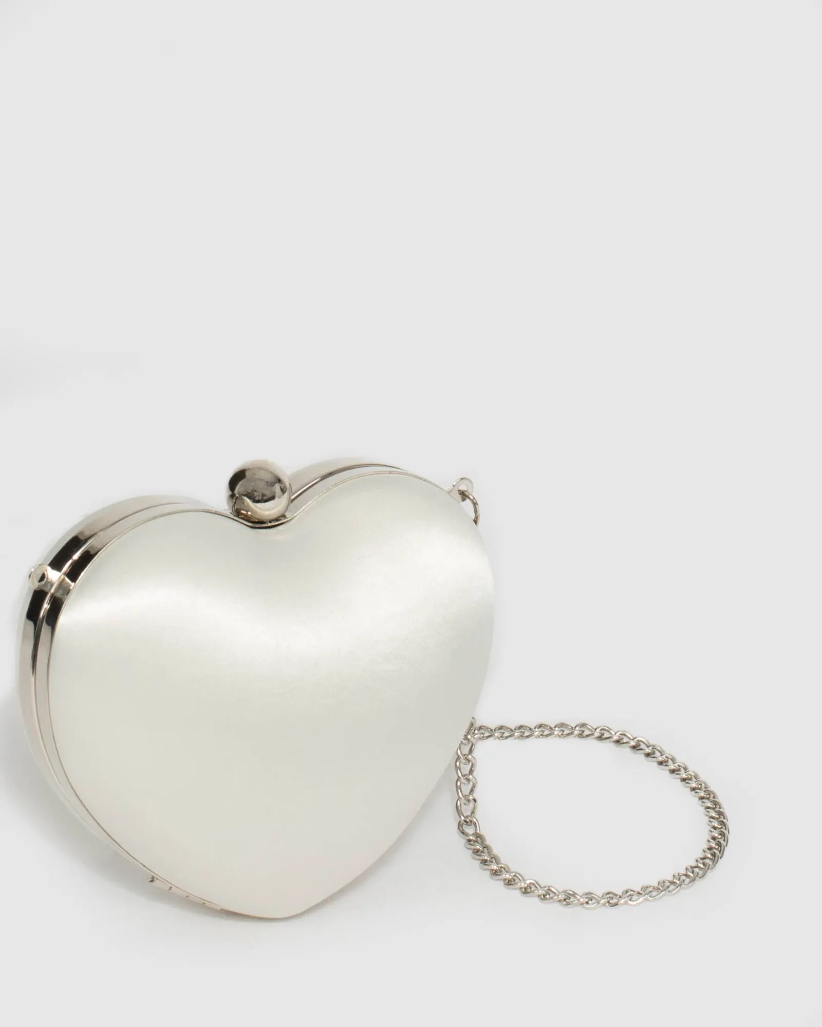 White Heart Hardcase Clutch Bag