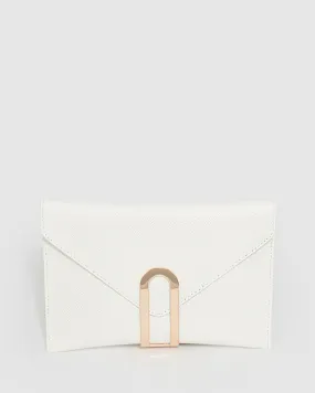 White Kimberly Clasp Clutch Bag