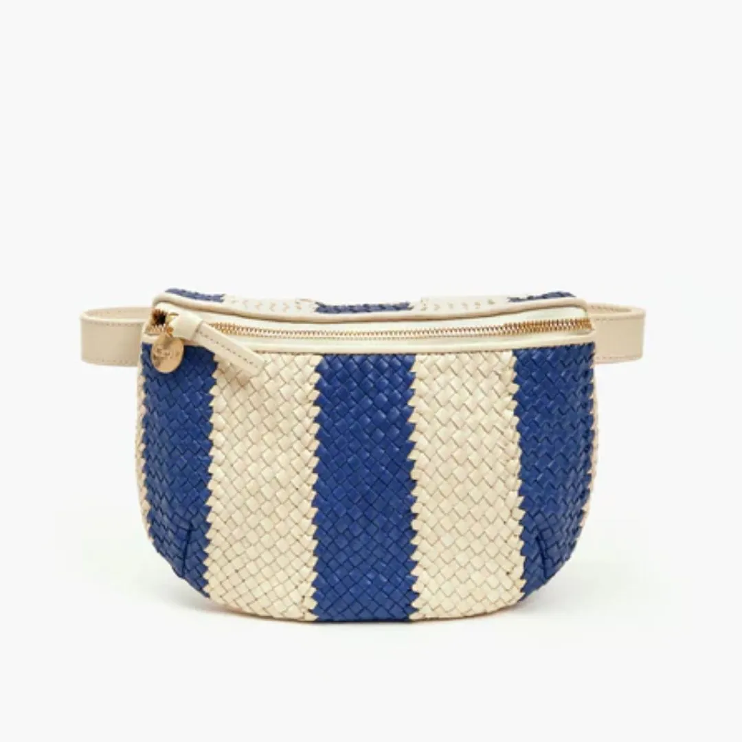 Woven Racing Stripes Fanny Pack (Indigo   Cream)